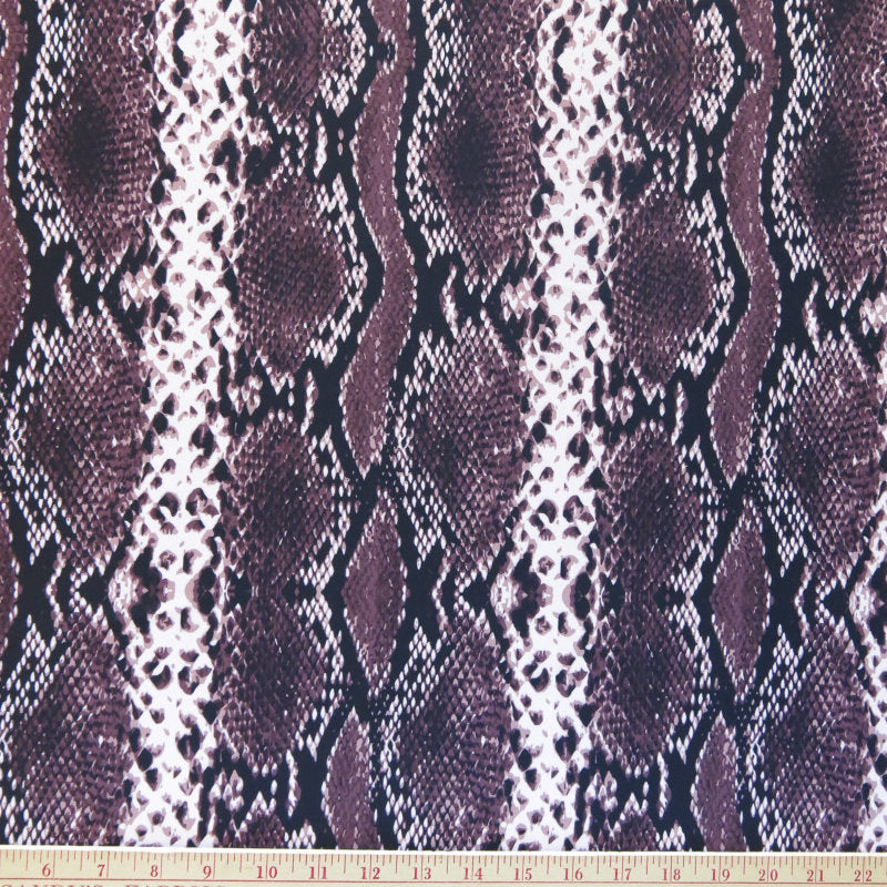 Swim Knit Plum Vertical Python 19" Remnant