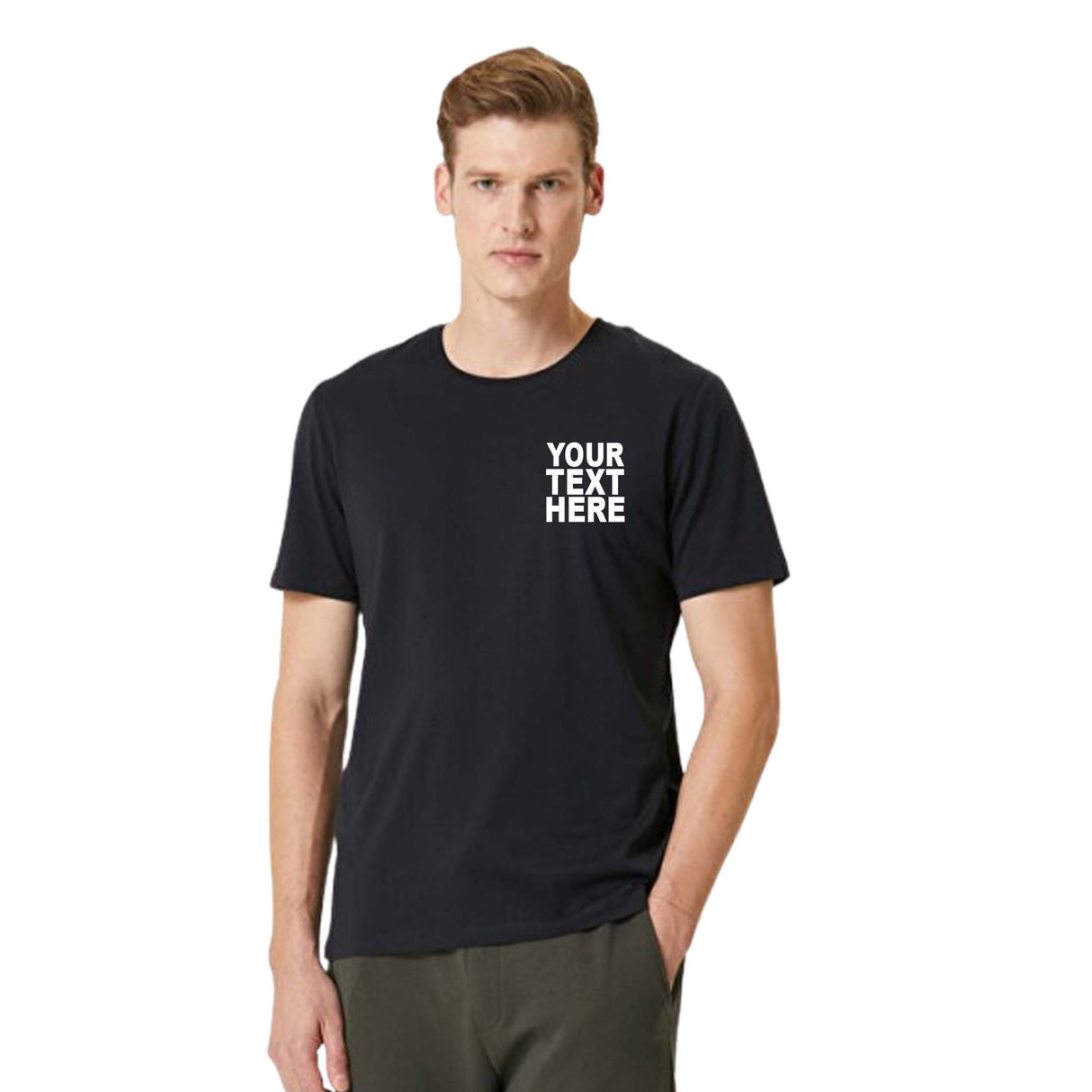 Pack: 12 Fast Custom Double-Sided T-Shirts – Print Your Text or Logo (Black)