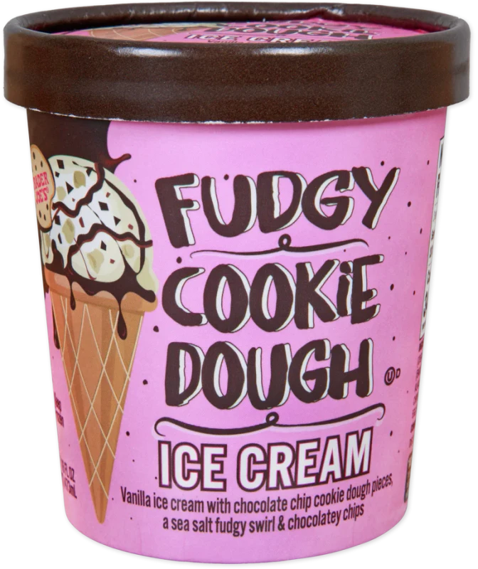 Fudgy Cookie Dough Ice Cream Chocolate Chip Swirl Dessert 1 Pint