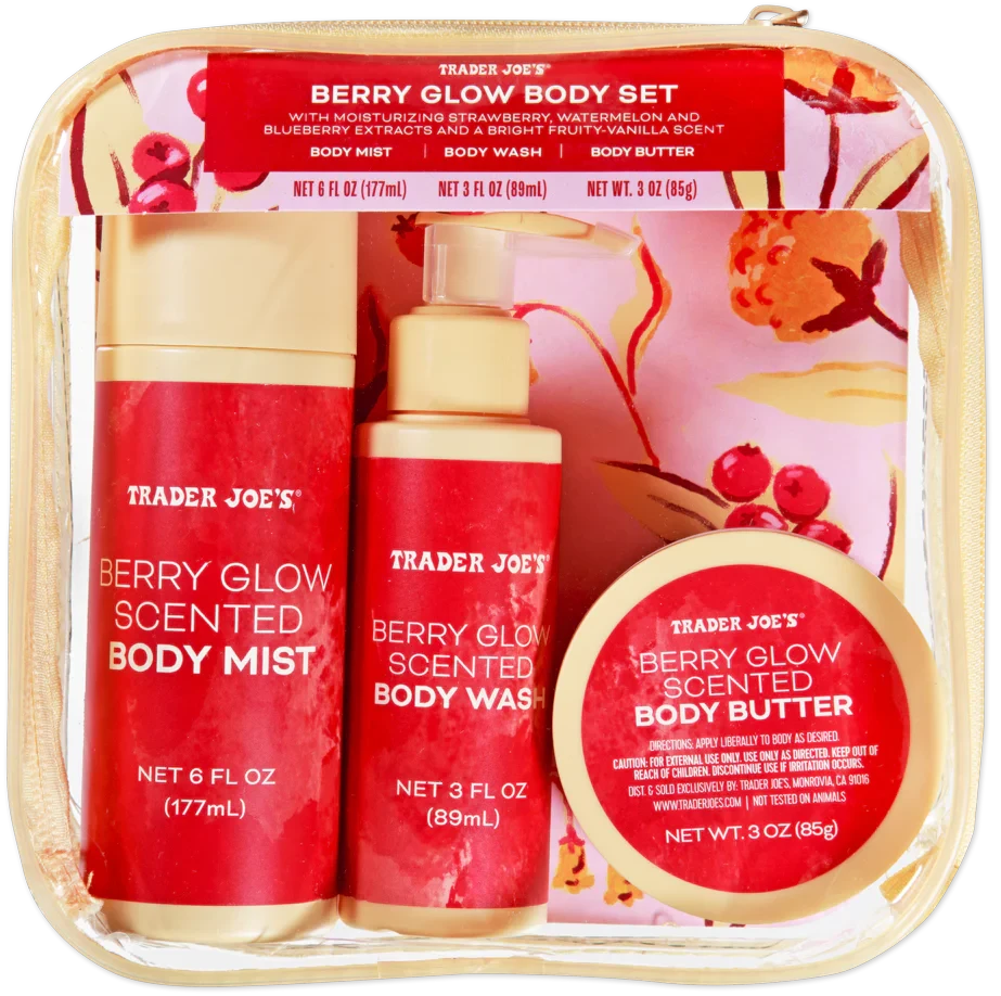 Berry Glow Body Set Travel Size Hydrating Body Care Trio Gift Set