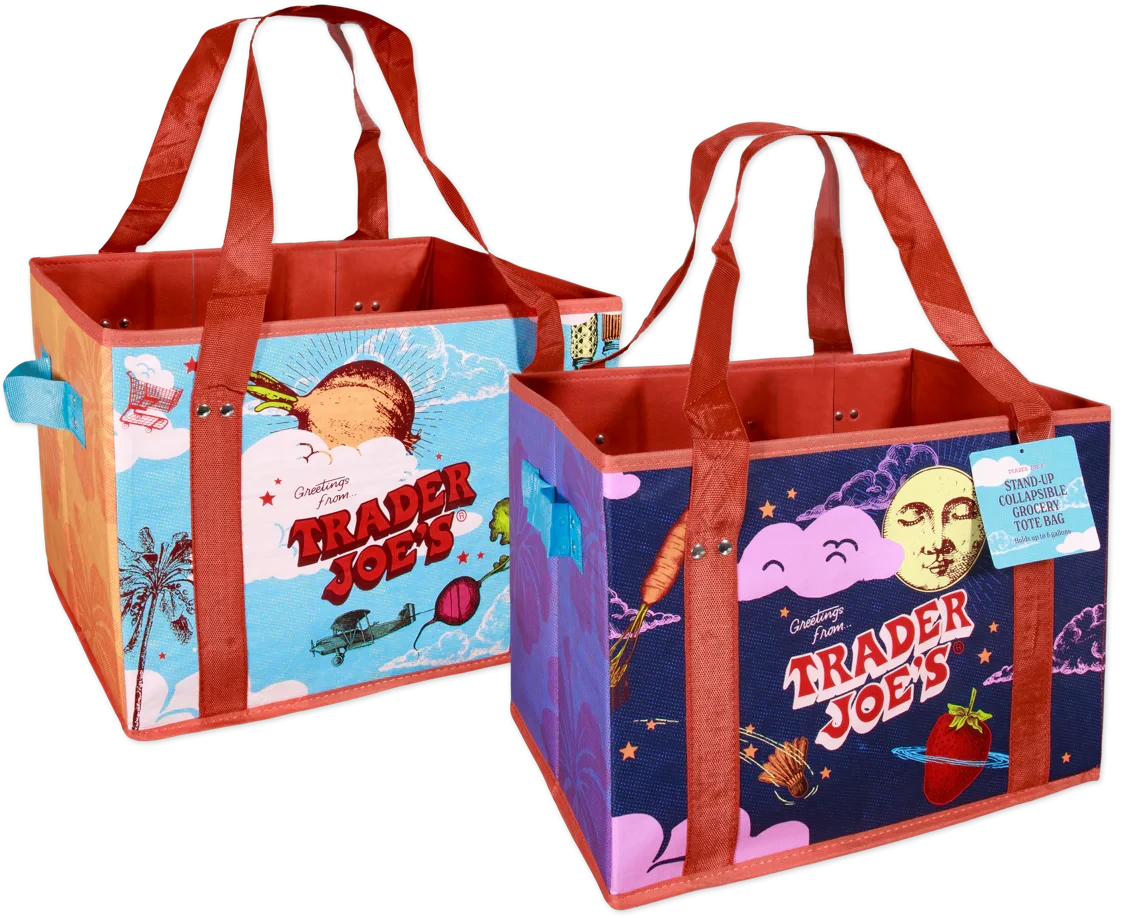 Stand-Up Collapsible Grocery Tote – Sturdy, Vibrant Reusable Bag for Travel & Groceries 1 Each