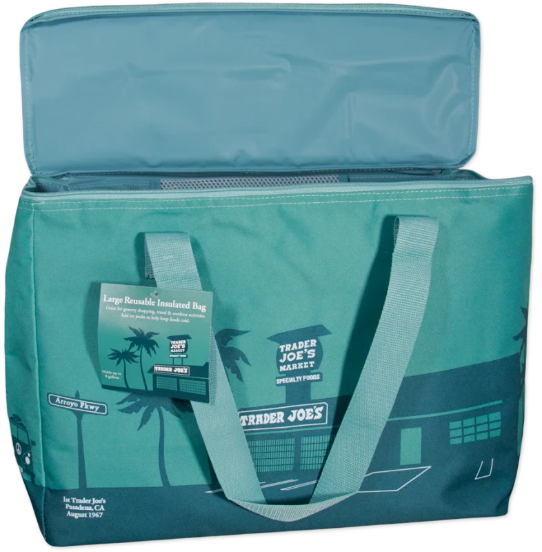 Dusty Blue Large Insulated Bag 1 Each Reusable Grocery Tote