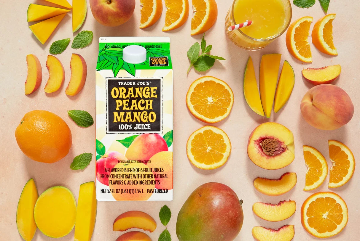 Orange Peach Mango Juice – Tropical Fruit Blend Drink 52 Fl Oz