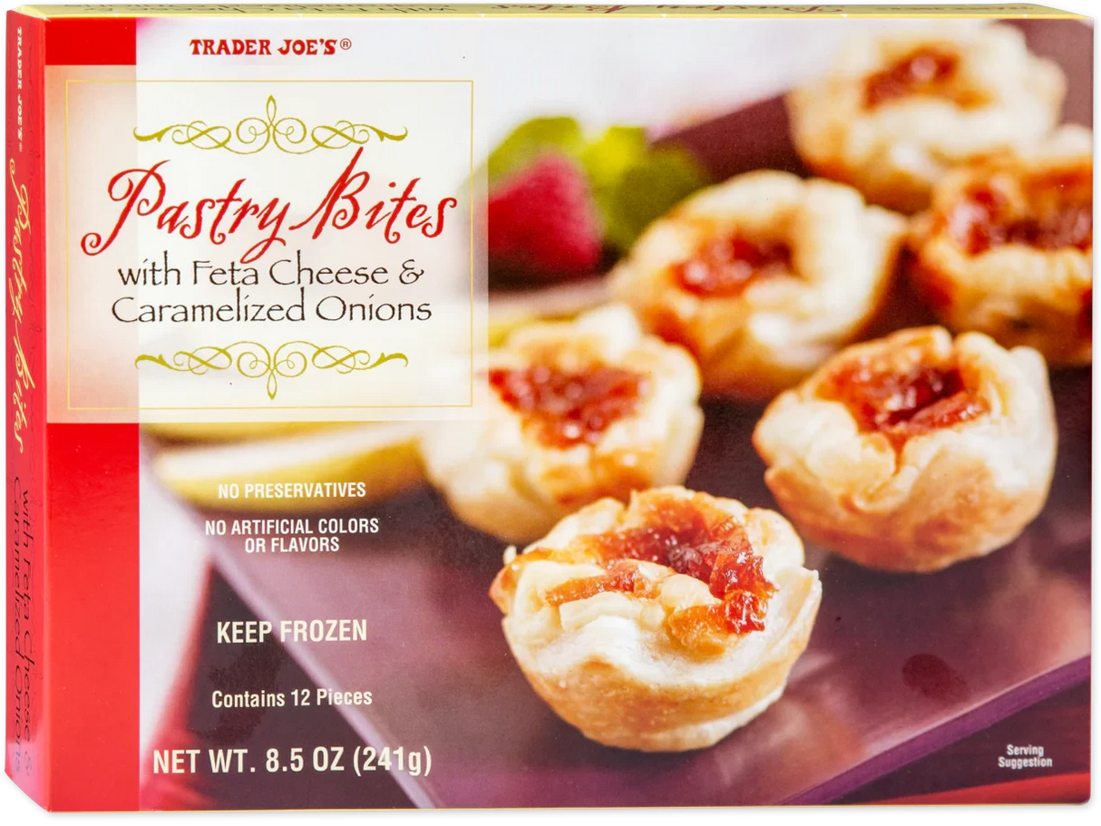 Feta Cheese & Caramelized Onion Pastry Bites Savory Snack 8.5 Oz