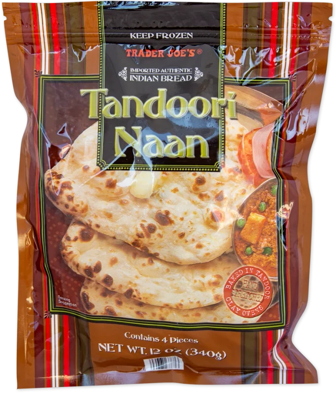 Tandoori Naan Indian Flatbread Frozen Ready to Heat Bread 12 Oz