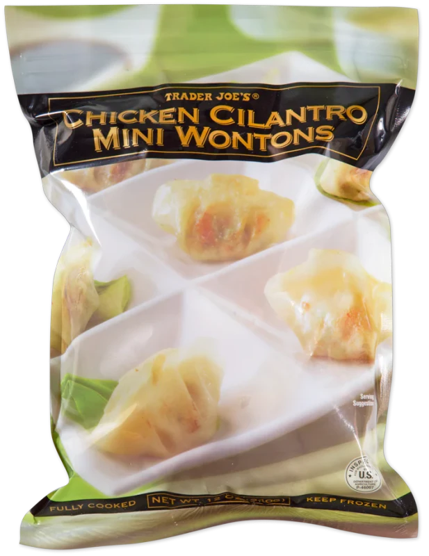 Chicken Cilantro Mini Wontons Frozen Savory Dumpling Snack 12 Oz