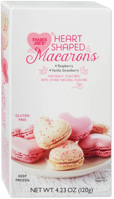 Heart Shaped Macarons Strawberry & Raspberry Cream Filled Cookies 4.23 Oz
