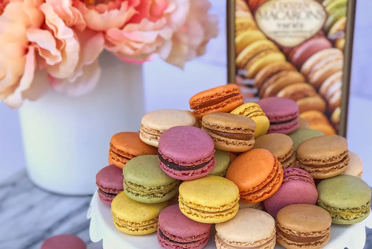 Assorted French Macarons 12 Pack Gourmet Almond Meringue Cookies 4.2 Oz