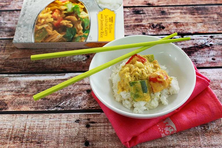 Yellow Jackfruit Curry with Jasmine Rice Frozen Vegan Meal 13 Oz