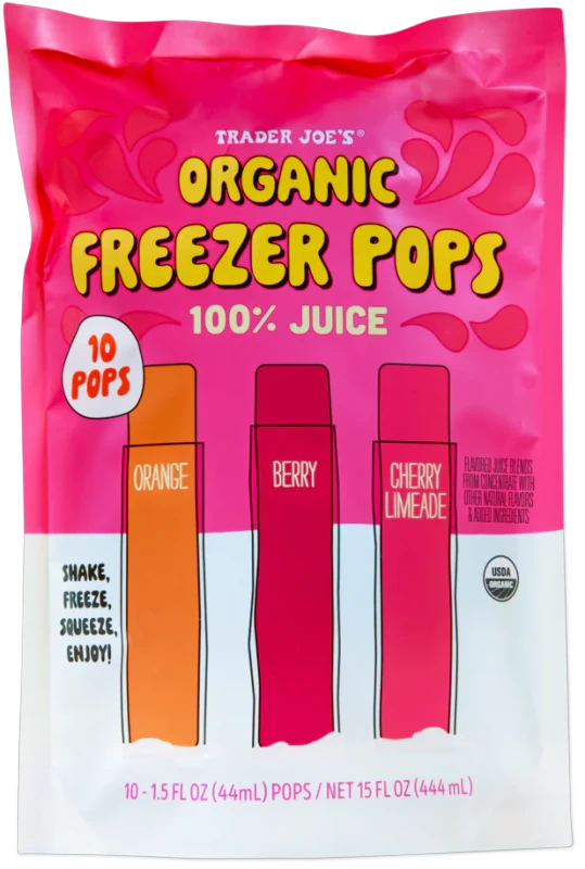 Organic Freezer Pops 100% Juice Ice Pops Mixed Fruit Flavors 15 Fl Oz