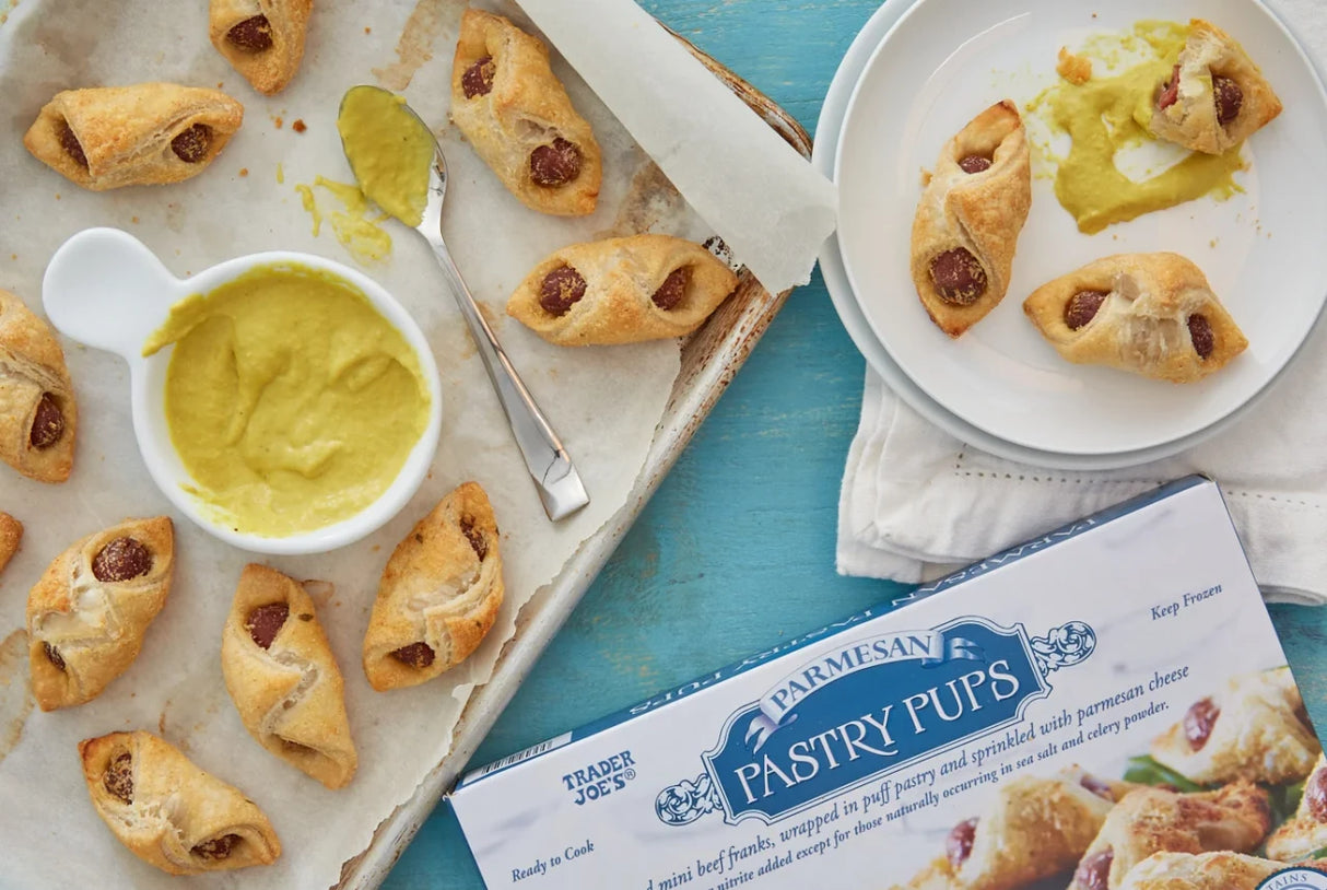 Parmesan Pastry Pups Mini Hot Dogs Puff Pastry Snack 10.5 Oz