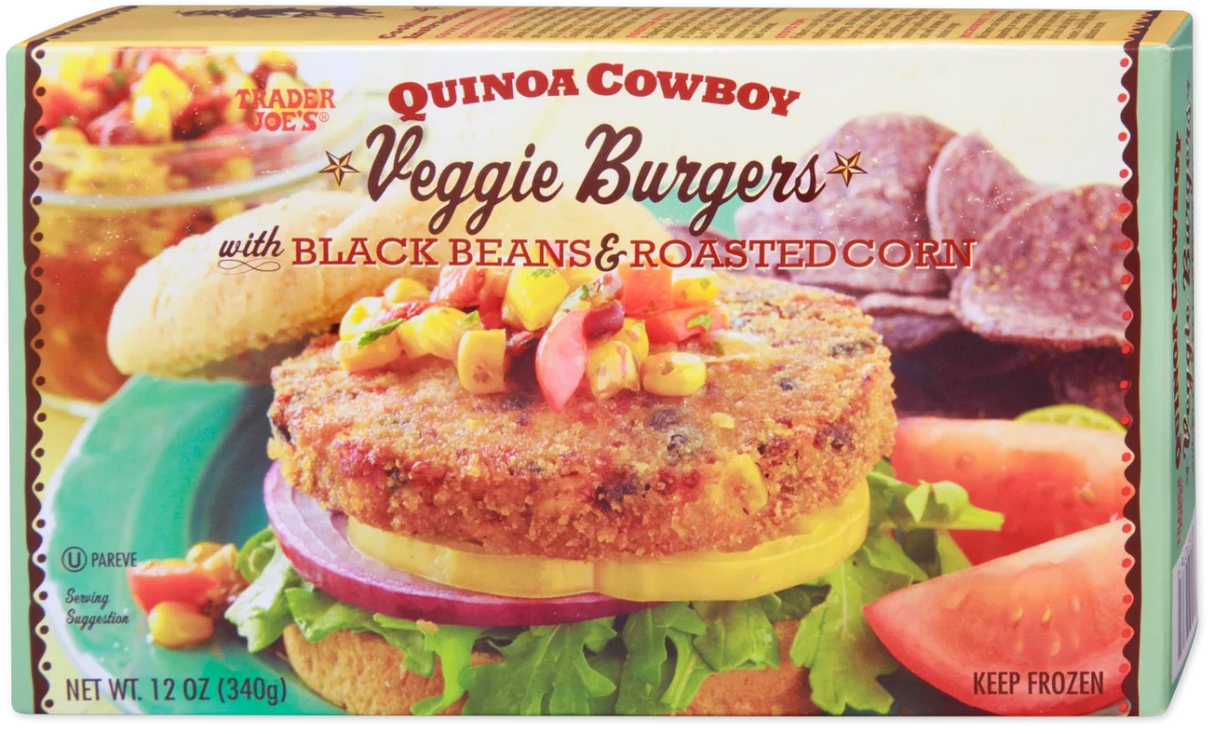 Quinoa Veggie Burger Patties Black Bean Corn Plant Based 12 Oz