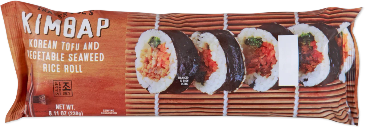 Korean Vegetable Kimbap Frozen Rice Roll with Tofu & Seaweed 8.11 Oz