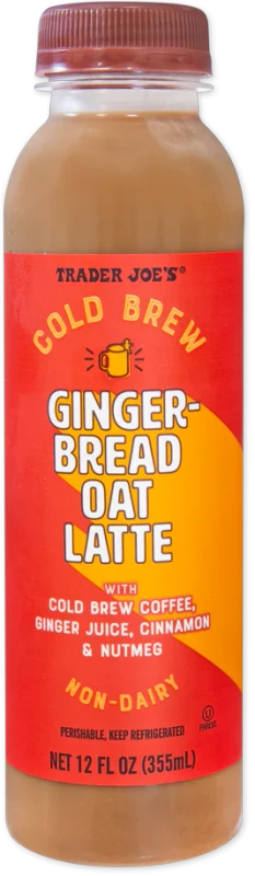 Cold Brew Gingerbread Oat Latte – Non-Dairy Seasonal Coffee Drink 12 Fl Oz