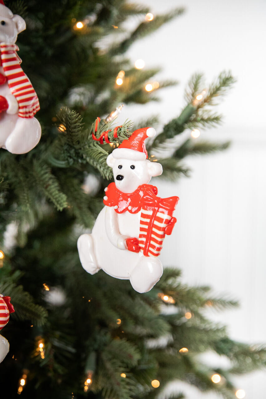 4 Inch Christmas Polar Bear Ornament Decorative Holiday Tree Hanging Ornament