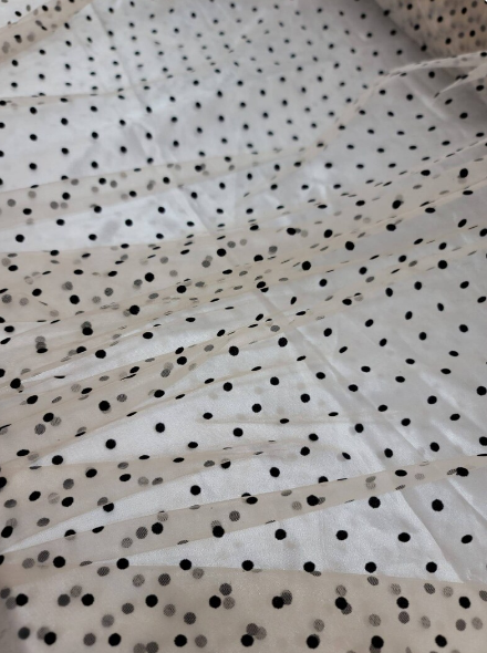 Stretch Tulle Polka Dot Mesh Fabric