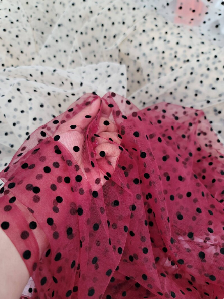 Stretch Tulle Polka Dot Mesh Fabric