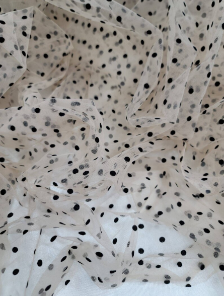 Stretch Tulle Polka Dot Mesh Fabric