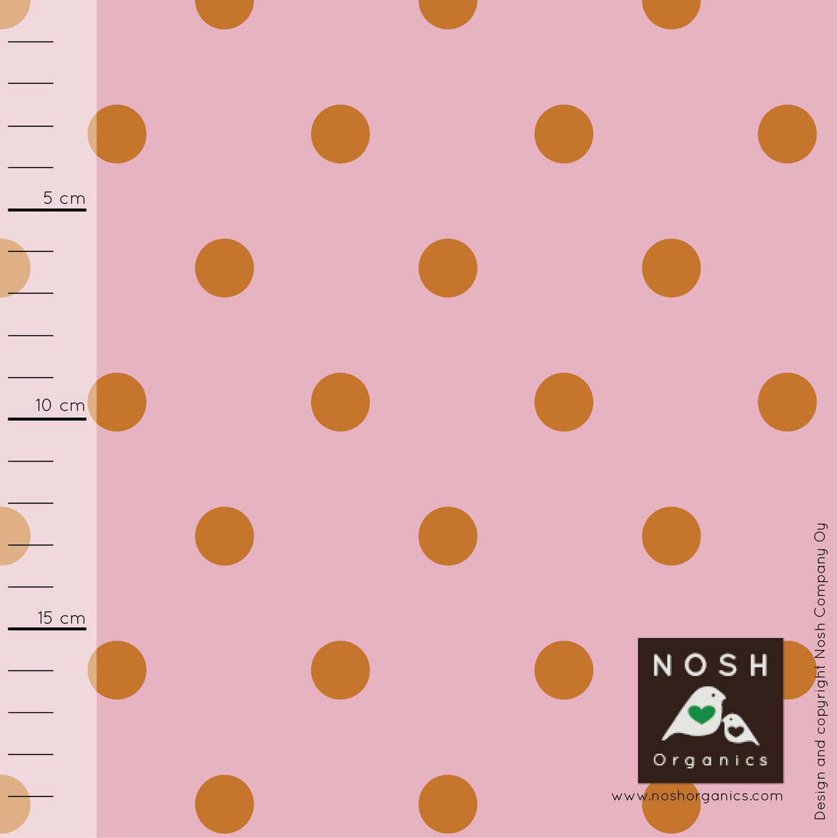 Cotton Lycra Polka Dots Organic Knit Fabric Pink/Orange