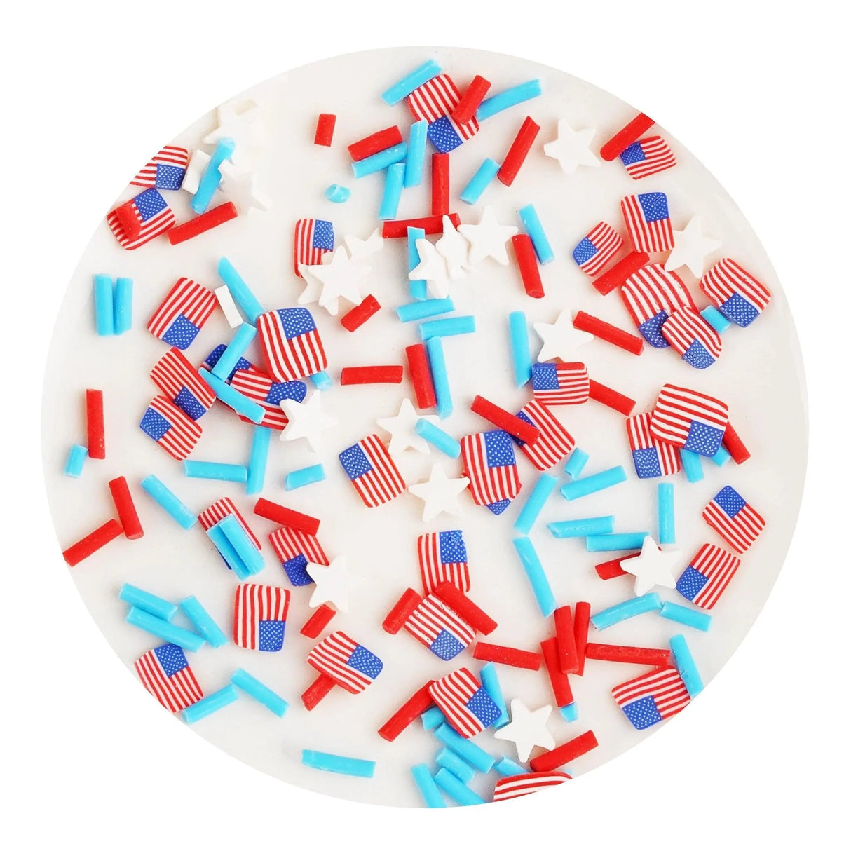 Poly Clay Slices - American Flag & Stars Sprinkles (2 oz Bag)