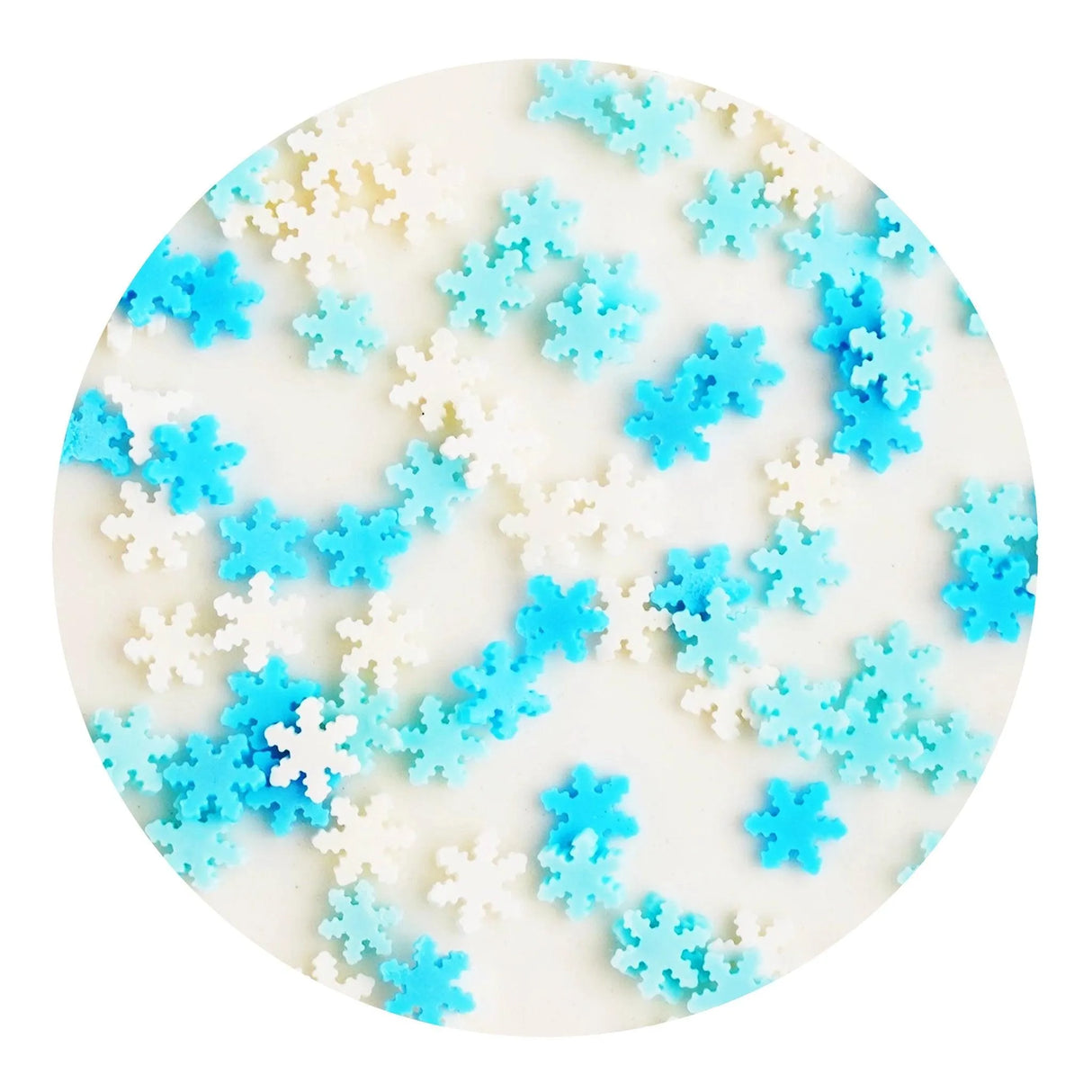 Poly Clay Slices - Blue & White Snowflakes (2 oz Bag)