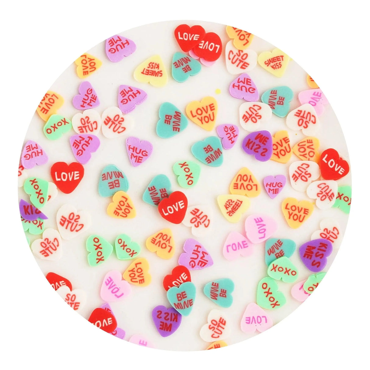 Poly Clay Slices - Candy Hearts (2 oz Bag)