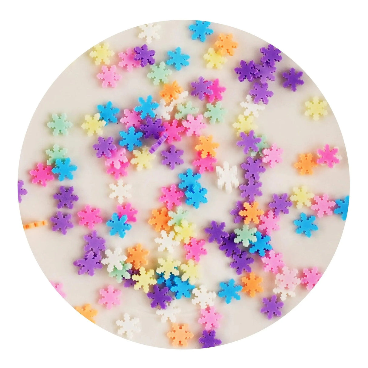 Poly Clay Slices - Rainbow Snowflakes (2 oz Bag)
