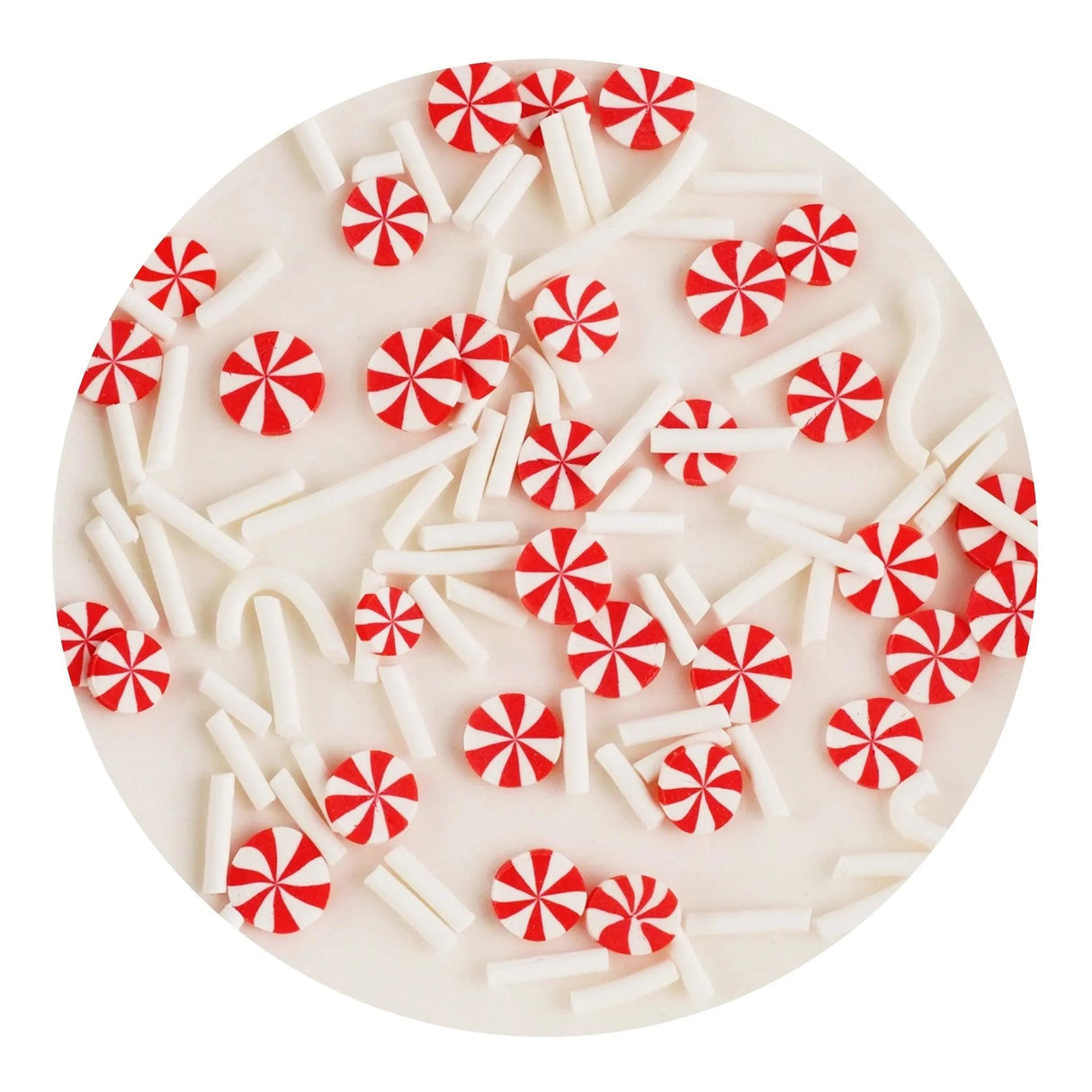 Poly Clay Slices - Red & White Candy Sprinkles (2 oz Bag)