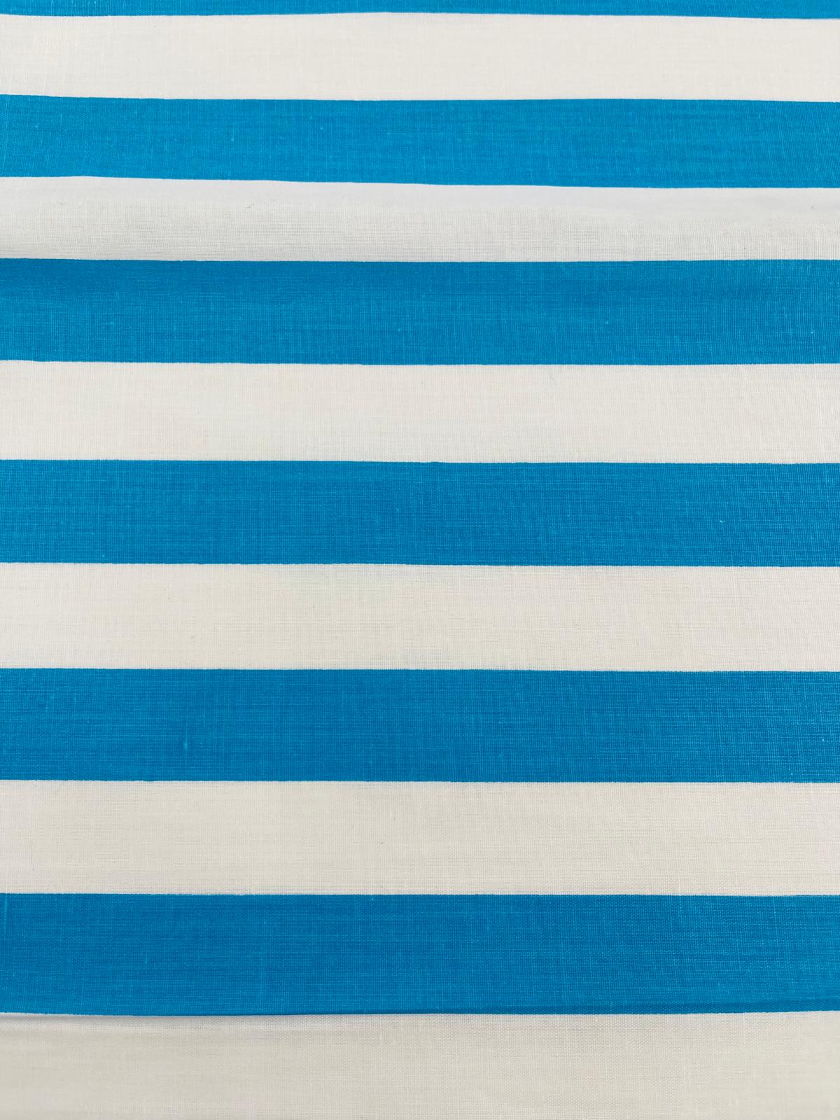 Poly Cotton 1" Stripe Print Poly Cotton Fabric - Black/White, Navy Blue/White, Pink/White, Red/White, Red/Black, Silver/White, Turquoise/White, Yellow/White, Yellow/Black, Yellow/Lilac, 58" Width (1 Yard)