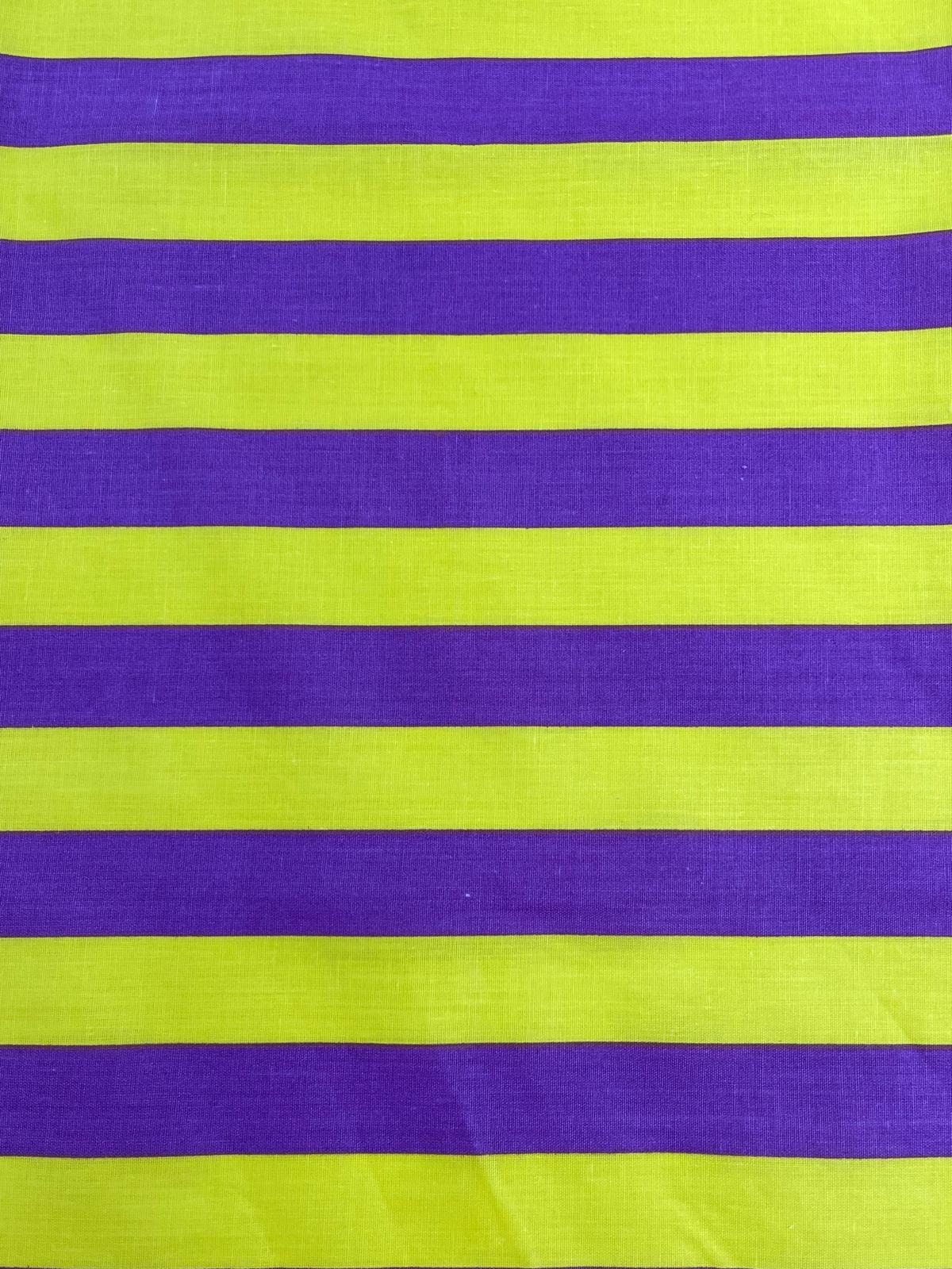 Poly Cotton 1" Stripe Print Poly Cotton Fabric - Black/White, Navy Blue/White, Pink/White, Red/White, Red/Black, Silver/White, Turquoise/White, Yellow/White, Yellow/Black, Yellow/Lilac, 58" Width (1 Yard)