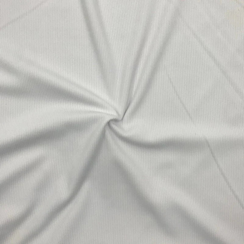 2x2 Rib Poly-Spandex Fabric PFP White Activewear