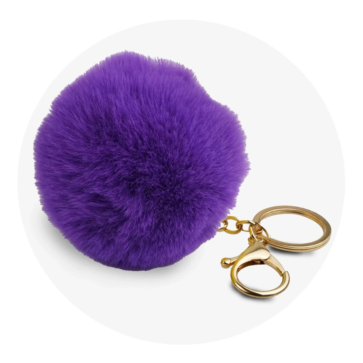 Pom Pom Round Key Chain - Purple
