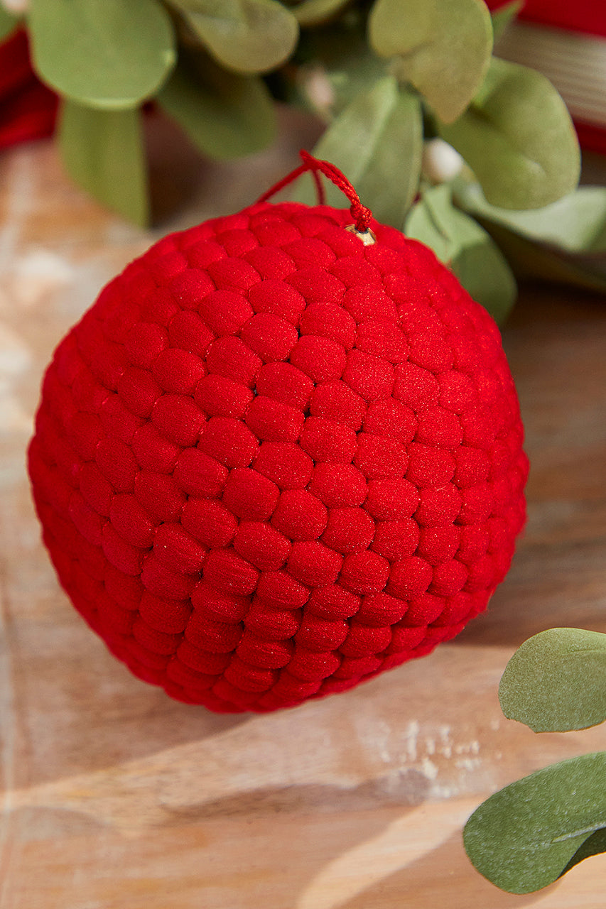 4" Knit Pom Pom Ball Ornament
