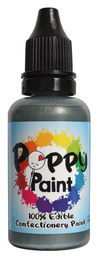 Poppy Paint Gunmetal – FDA Approved Edible Confectionery Paint for Chocolate & Desserts
