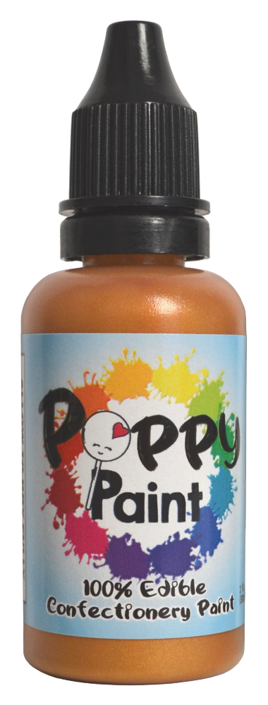 Poppy Paint Honeygold – FDA Approved Edible Confectionery Paint for Chocolate & Desserts