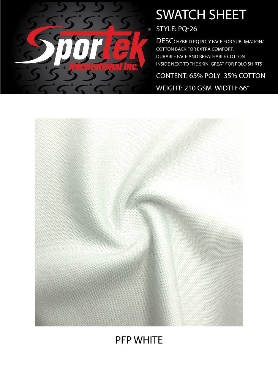 Stretch Mesh Sublimation White Cotton-Back Performance Fabric