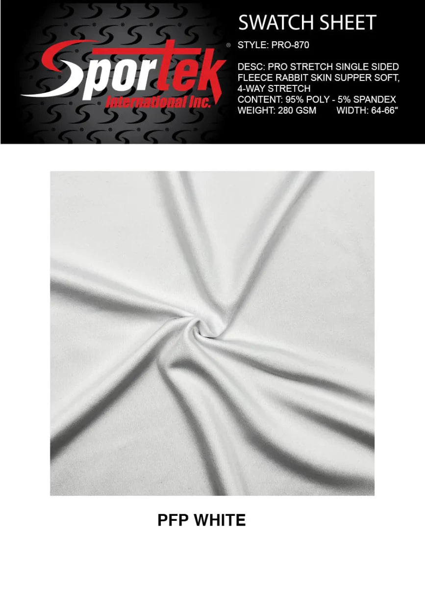 Rabbit Skin Fleece 4-Way Stretch Polyester Spandex PFP White