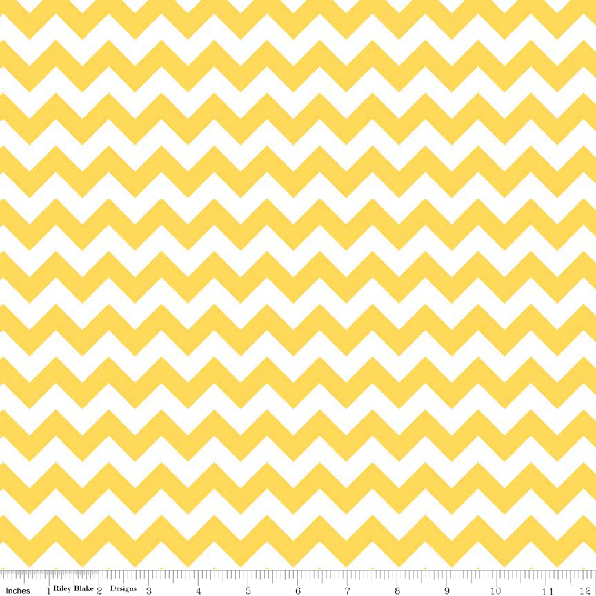 Cotton Lycra Knit Small Chevron Yellow and White by Riley Blake Designs