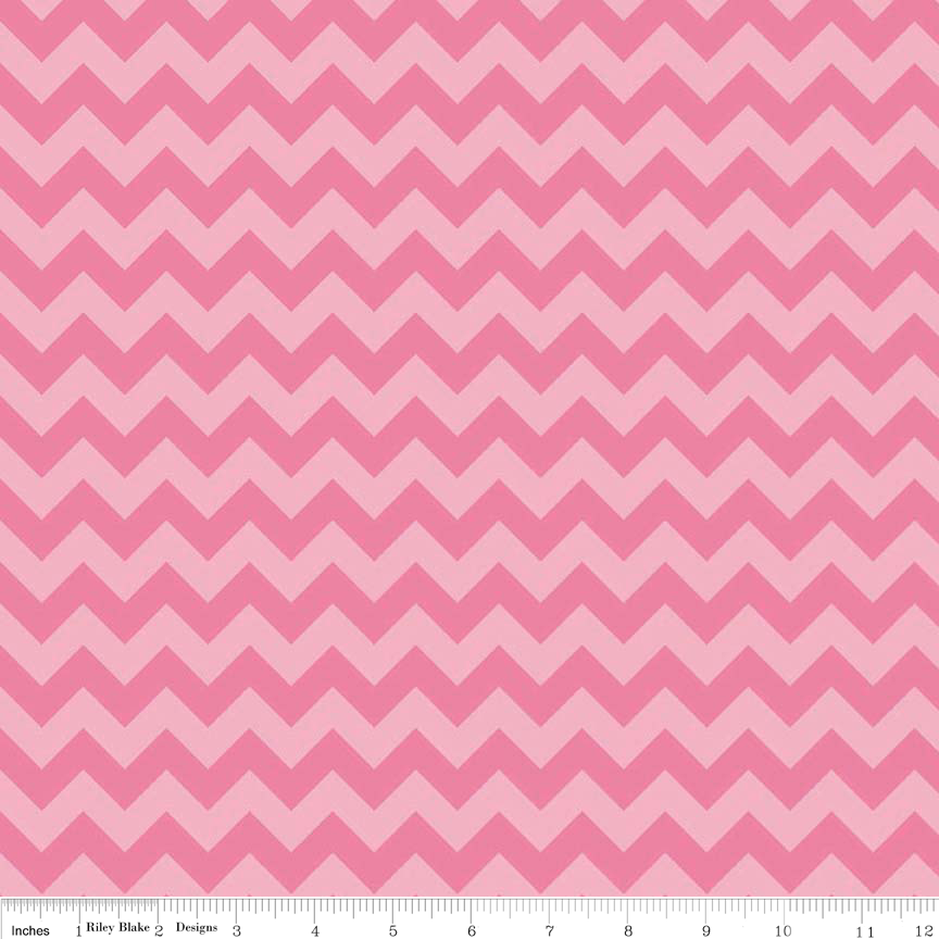 Cotton Lycra Knit Fabric Small Chevron Hot Pink Tonal