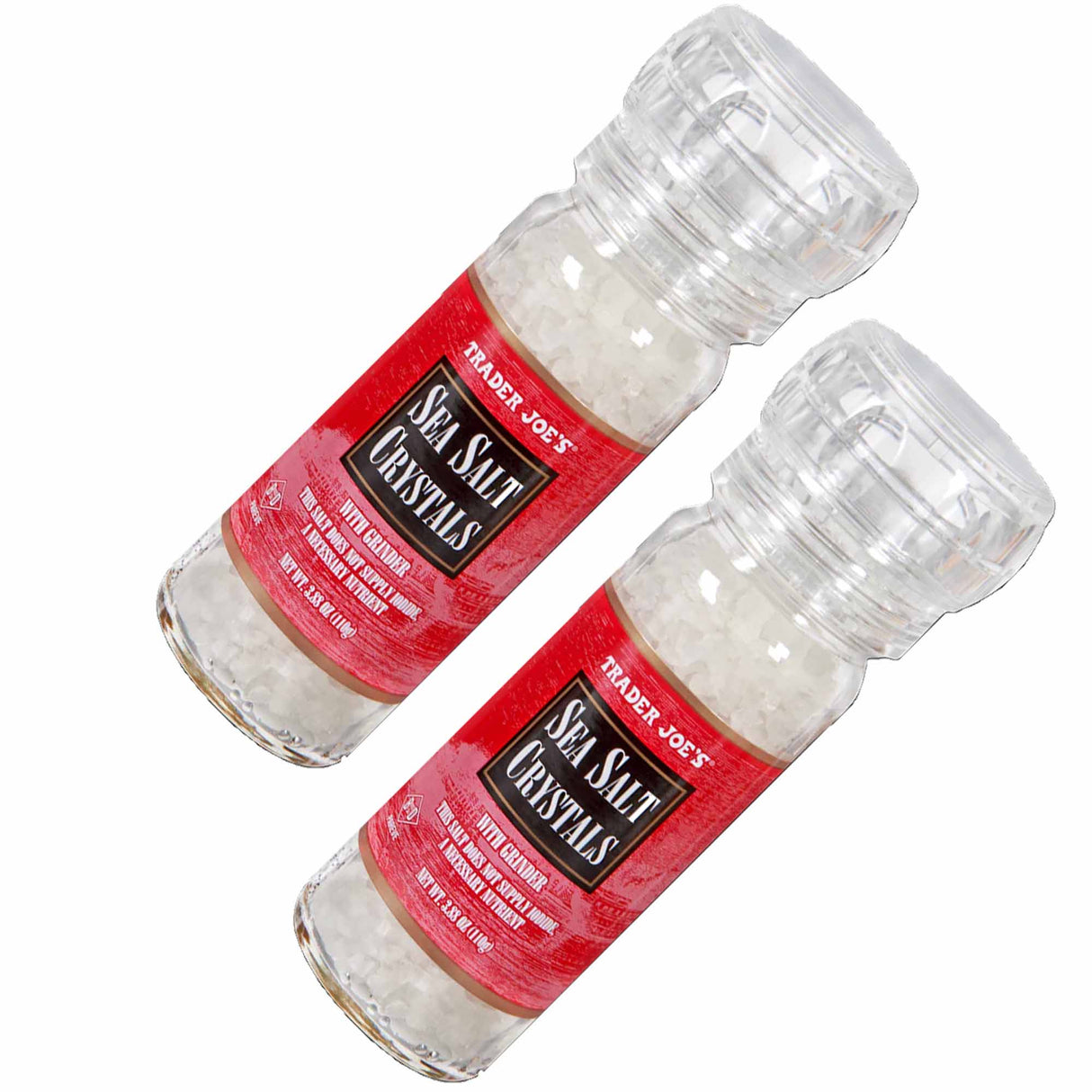 Trader Joe's Sea Salt Crystals with Grinder - 3.3 Oz,