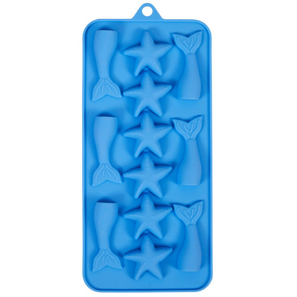 Wilton Silicone Mermaid Tail and Starfish Candy Mold, 12-Cavity