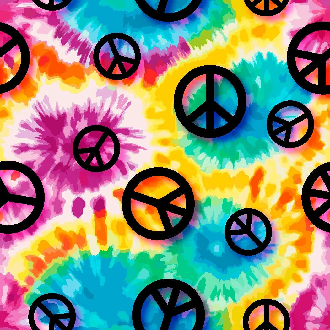 Printed Spandex Psychedelic Peace Tie-Dye