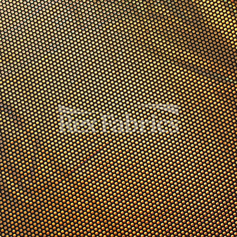 Pulse Holo Nylon Spandex Fabric - Gold/Black, Gold/Gold, Silver/Black, Silver/White Polka Dots, 58/60" Width, 210 GSM (1 Yard)