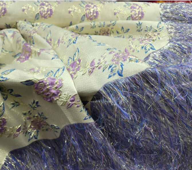 Metallic Brocade Jacquard Lavender Gold