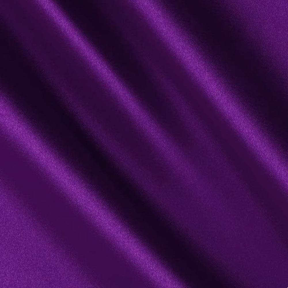 Purple Satin Charmeuse Fabric - Purple, Smooth Finish, 60" Width