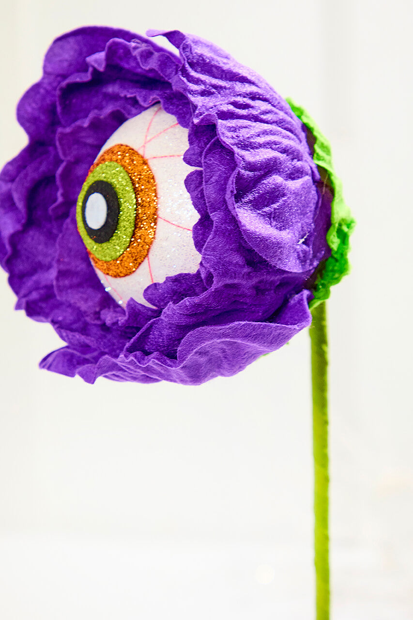 21" Purple Eye Ball Flower Stem