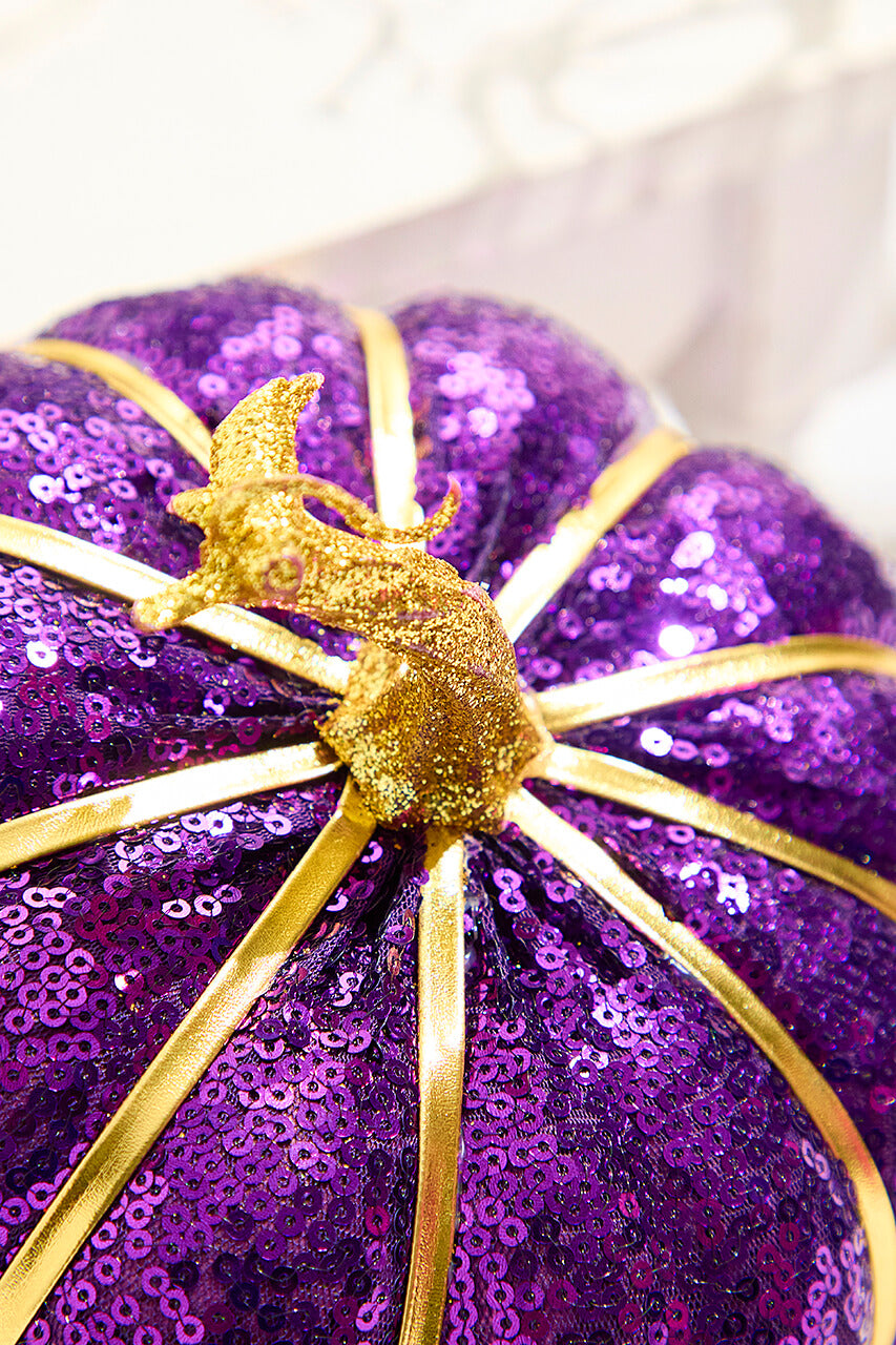 7" Purple Sequin Pumpkin