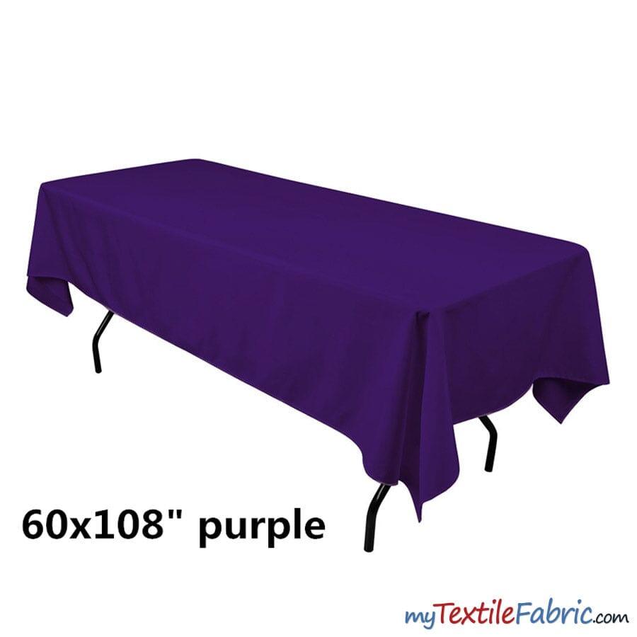 Banquet Polyester Fabric - 60" X 108", Solid Color Tablecloth, 180 GSM (By Piece)