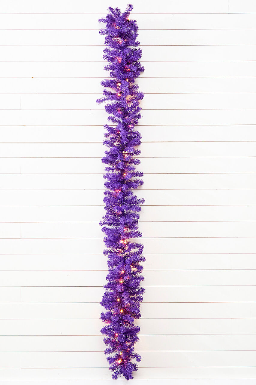 9' x 12" LED Purple Garland