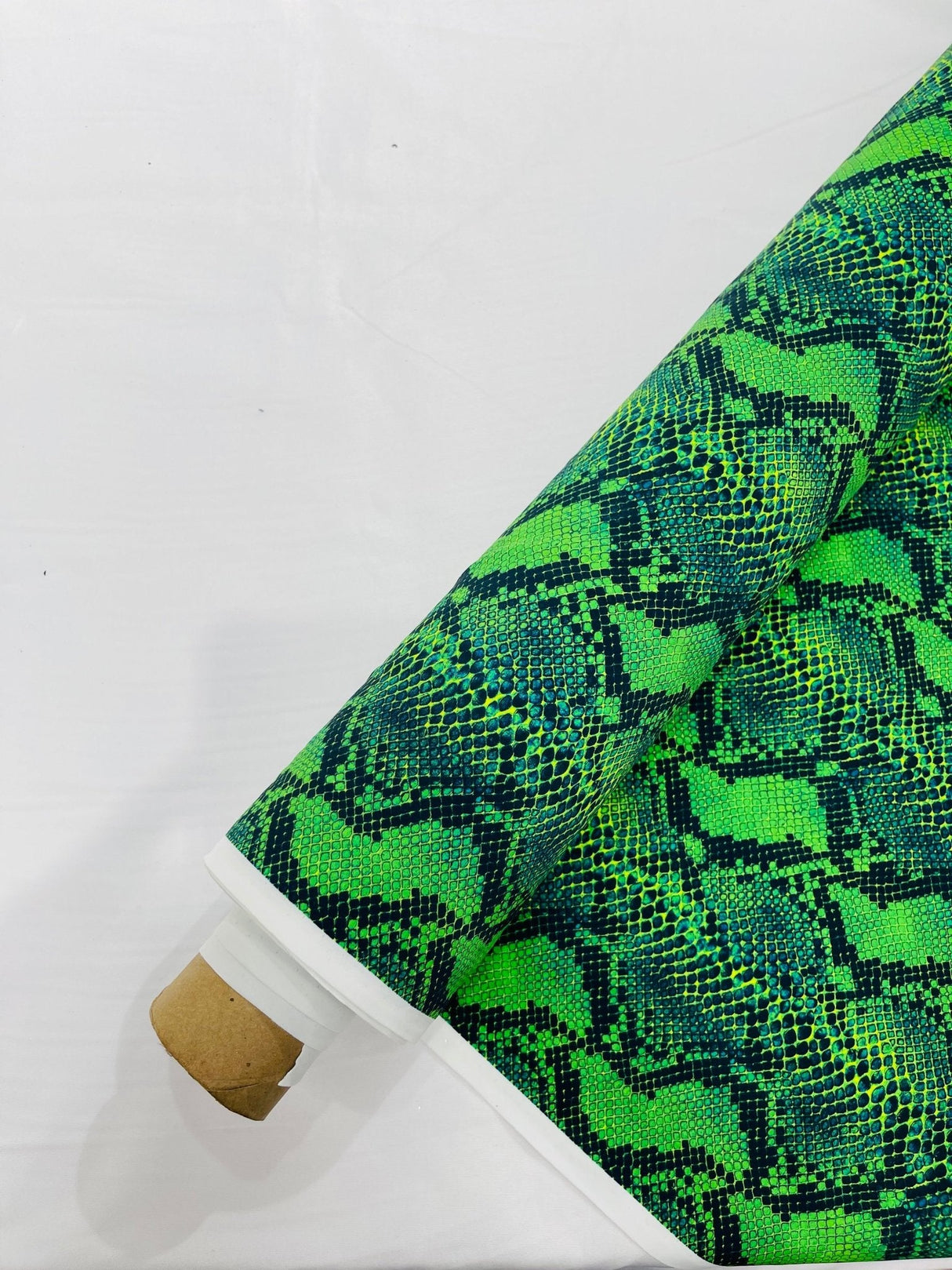 Python Snake Print Nylon Spandex Fabric - Digital Snake Skin Print, 58" Width (1 Yard)